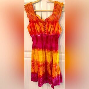 Vibrant Tie-Dye Sleeveless Dress 4